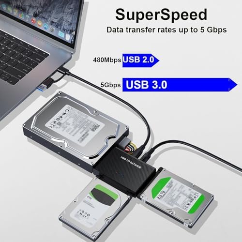 Universal USB 3.0 to SATA IDE Hard Drive Reader with Type C Connectivity – Versatile HDD and SSD Converter Kit for 2.5″ & 3.5″ Drives – High-Speed Data Transfer Up to 5 Gbps – Includes Reliable 12 V/2 A Power Supply for Enhanced Performance – Effortless Plug-and-Play Setup for Quick Data Access and Backup – Ideal for Tech Professionals and Casual Users Alike – Durable Design for Long-Lasting Usage – Elevate Your Storage Solutions with this Essential External Hard Drive Adapter