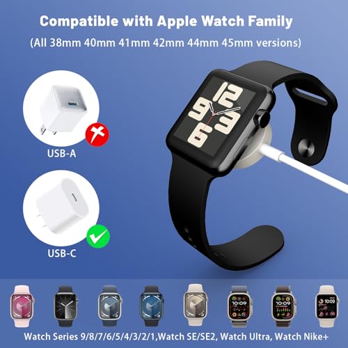 ISHEEP 2-in-1 USB C Fast Charger Cable: Efficient Dual Charging Solution for Apple Watch, i Phone & Air Pods – Portable, High-Speed Compatibility in Sleek Design for Travel Enthusiasts