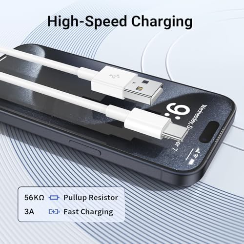 Car Carplay Cable for Apple iPhone 16 15 Pro Plus Max Plus, [3-Pack,3.3FT+3.3FT+3.3FT] USB A to USB C for Carplay USB C Cord, USB C Cable for iPad Pro/Air/Mini,Samsung Galaxy Car Charger Cable Cord – Enhanced Compatibility and Speed