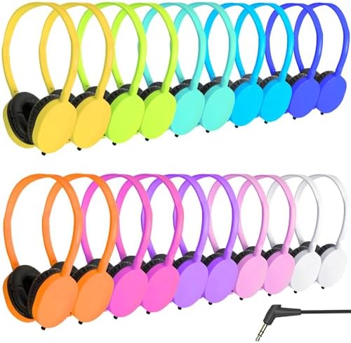 Classroom-Ready 10 Pack Kids Headphones – Ultra-Comfortable & Robust Earbuds for Students, Toddlers, and Teens – Superior Sound Quality & Multi-Device Compatibility – Perfect Headphone Set for Enriching Educational Engagement