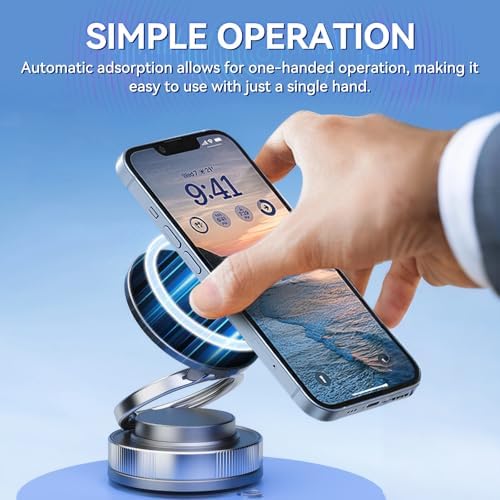 Versatile 360° Magnetic Phone Mount – Foldable Multi-Angle Stand for Cars, Bathrooms, and More – Hands-Free Smartphone Holder with Robust Grip and Hassle-Free Installation for All Devices – Transform Your Viewing Experience with Stylish Design and Enhanced Accessibility