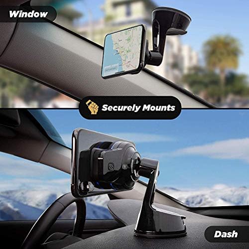 SCOSCHE Magic Mount Charge3 10 W Qi-Certified Vent Wireless Charger – Magnetic Phone Holder for Effortless Charging and Navigation in Your Car
