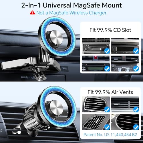 Transform Your Driving Experience with the Kaistyle Mag Safe CD Phone Holder – Secure Magnetic CD Slot Mount for i Phone 12-16 Pro Max and All Smartphones, Effortless Tool-Free Installation, 360° Rotatable Design for Enhanced Visibility and Safety, The Ultimate Hands-Free Car Accessory for Modern Drivers