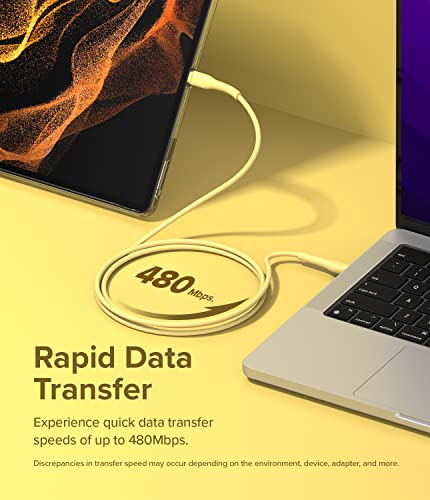 Vibrant 6.6 FT Ringke USB C to Lightning Charging Cable – Fast Charge Your i Phone, i Pad & Air Pods with Stylish Purple Pastel Design, Tangle-Free Connectivity for Effortless Use in Car Play & Beyond, Durable & Efficient Performance