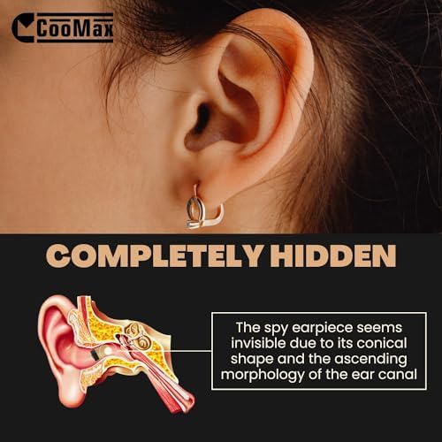 Covert Wireless Mini Spy Earpiece – Enhanced Audio Detection & Seamless Device Compatibility for Discreet Communication – Ideal for Professionals & Students – Lightweight, Ergonomic Design with Hands-Free Microphone – Perfect for Private Conversations in Crowded Spaces