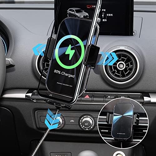 Audi A3, S3, RS3 2014-2020 Wireless Car Phone Holder with 15 W Fast Charging – Auto-Clamping Mount for Air Vent/Dashboard, Premium Compatibility with i Phone, Samsung, LG – Elevate Your Driving Experience with Secure Power and Style