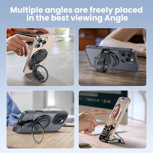 Revolutionary Double-Sided Magnetic Phone Grip Holder for Mag Safe – Precision Engineered Kickstand for i Phone 16 Pro Max, 15, 14, 13, 12 – Ultimate Stability, Effortless Compatibility with Mag Safe Accessories, and Enhanced Everyday Convenience