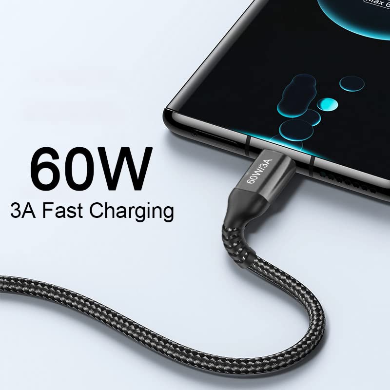 15 FT USB-C to USB-C Charging Cable (2 Pack, 60 W) – High-Speed Data Transfer & Power Delivery for i Phone 15 Pro, Samsung Galaxy S23/S22, Google Pixel 6 Pro, and More – Ultimate Compatibility & Durability for On-the-Go Charging Solutions
