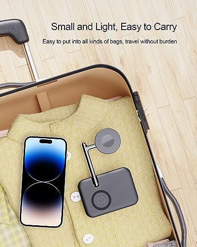 Dual Charging Dock for Apple Watch & Air Pods – Portable 2-in-1 Charger Stand with Fast Charging Capability, Compatible with All Apple Watch Series Ultra/10/9/8/7/6/SE/5/4/3 and Air Pods Pro/4/3/2/1 – Sleek Foldable Design for Travel and Space-Saving Solutions