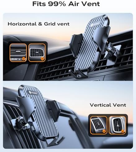 VICSEED 2025 Ultra Stable Air Vent Phone Mount – Secure Smartphone Holder for All i Phone Models (12 to 16 Pro Max) – Effortless Clamp Design with Enhanced Airflow & Durability for Ultimate Driving Convenience
