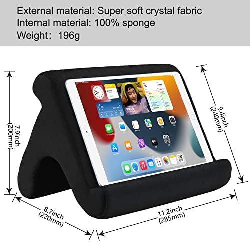 Ergonomic Adjustable Tablet Pillow Stand – Lightweight Multi-Device Holder for Ultimate Comfort on Bed & Sofa, Three Customizable Viewing Angles for i Pad Pro, Kindle, E-Readers, and Smartphones (Gray) – Perfect for Leisure and Hands-Free Use
