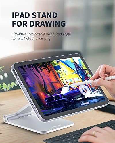 Transform Your i Pad Mini 6 (2021) Experience with LULULOOK Magnetic Stand – Ergonomic Aluminum Holder for Optimal Viewing & Drawing, Adjustable Height & Angle, Lightweight Design for Easy Portability and Versatile Portrait/Landscape Use