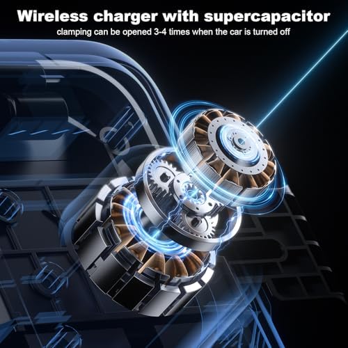 Revolutionary Wireless Car Charger with Auto-Clamping Cup Holder – 15 W Rapid Charging for i Phone 16/15/14/13/12/11 Pro Max and Samsung Galaxy S24 Ultra/S23/S22/S21/S20 – Dual PD & QC3.0 Ports for Enhanced Device Compatibility and Driving Convenience