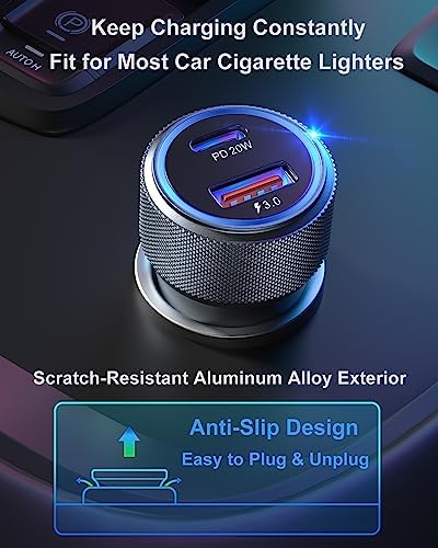 OKRAY Triple Pack 36 W Dual USB C Car Charger – Fast PD3.0 & QC3.0 Charging Adapter with 12 V Compatibility for i Phone 16-12 Pro Max, Samsung Galaxy S25-S24, Pixel 9-8 – Compact & Reliable Power on the Go