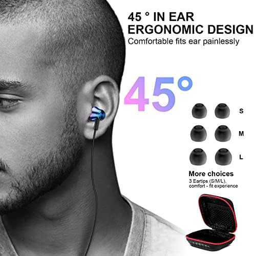 Premium USB C Noise-Canceling Earbuds for Samsung Galaxy & Pixel Devices – Stylish Purple-Blue In-Ear Headphones with Built-In Microphone for Superior Audio Clarity and Comfortable All-Day Wear