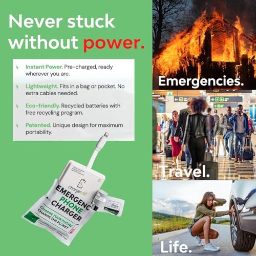 Ultimate Charge Tab Emergency Portable Charger Set for i Phone – 10 Pack of Pre-Charged 3000 m Ah Power Banks, Slim & Lightweight Design with 2-Year Shelf Life for Enhanced Compatibility and Fast Charging, Perfect for Travel and Outdoor Adventures