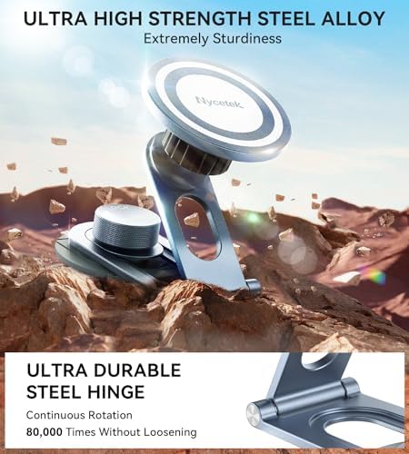 Nycetek Premium Foldable Magnetic Phone Mount for Tesla Models Y, 3, S, and X – Ultimate Dashboard Solution for i Phone & Samsung – Unmatched Stability, Effortless Installation, and Space-Saving Design for Enhanced Driving Safety and Convenience