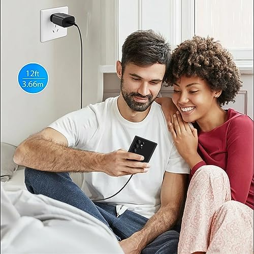 Elevate Your Charging Experience: 25 W USB C Fast Charge Block with 10 Ft Type C Cable for Samsung Galaxy S21-S24 & Note 20 – Optimal Power Delivery for Home and Travel – Exceptional Speed, Enhanced Safety Features, and Ultimate Compatibility for Android Devices