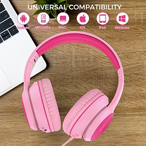 RORSOU K9 Kids Over-Ear Headphones with Microphone – Vibrant Blue Wired Stereo Headset for Ultimate Bass Experience, Ideal for School, Travel & Online Learning – 1.5 M Tangle-Free Cable for Effortless Connection with Smartphones, Tablets & MP3 Players