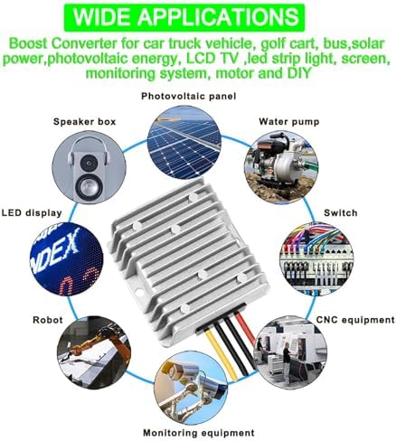 High-Performance 48 V to 12 V DC-DC Step Down Converter by Eagwell – 120 W Power Supply with Built-in Fuse for Maximum Safety – Perfect for Golf Carts, Scooters, RVs, and Marine Use – Reliable Voltage Reduction for Enhanced Device Efficiency and Versatility