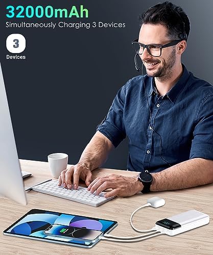 High-Capacity 32000 m Ah Portable Power Bank with Fast 5 V/3 A Charging – LED Display for Real-Time Monitoring, Sleek Black Design, Ideal for Smartphones and USB Devices – Ultimate Reliability for Travel and Daily Use