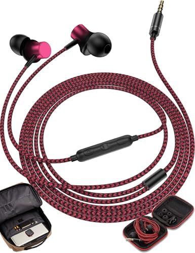 Elevate Your Audio Experience: Premium Noise-Canceling Wired Earbuds with HD Microphone for Students, Professionals & Gamers – Tangle-Free Comfort with Hi-Fi Stereo Sound for Crystal Clear Communication, Gaming, and Music on PC, Laptop, Nintendo Switch & Chromebook – Ideal for Focused Listening and Effortless Use