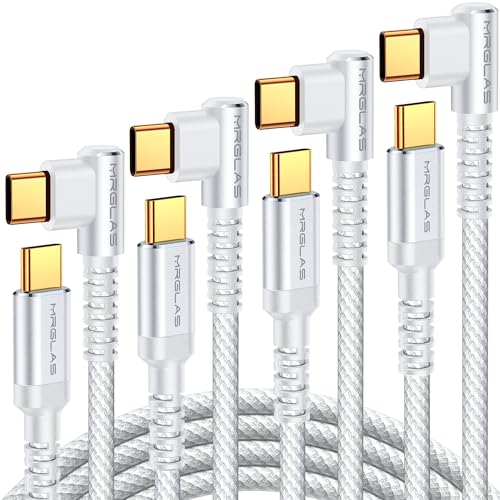 Experience Unmatched Charging Versatility with MRGLAS 4-Pack USB C to USB C Cables – 60 W Fast Charge, Right Angle Design, Perfect for i Phone 16 Pro Max, Samsung S25, and i Pad Pro – Durable Gold-Plated Connectors and Multiple Length Options (10 FT, 6.6 FT, 3.3 FT, 1.6 FT) for Seamless Connectivity and Enhanced Durability – Elevate Your Power Delivery Game with Nylon Braided Cables for Optimal Performance and Reliability
