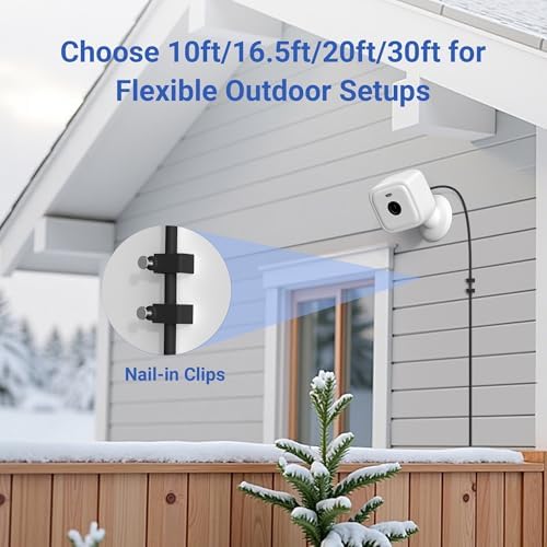 Basesailor Blink Mini 2 Power Cord 20 FT/2 Pack – Extra Long USB A to USB C Charging Cable for Eufy Solo Cam & Petcube Cam – Durable Tangle-Free Design for Enhanced Compatibility and High-Speed Performance, Ideal for Security Cameras Indoor/Outdoor Use