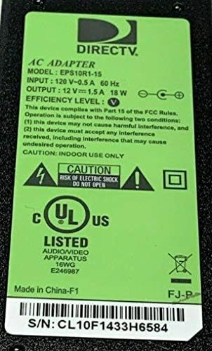 Reliable EPS10 AC Power Adapter for DIRECTV H25 HD Receiver – 12 V 1.5 A Supply with Enhanced Streaming Performance, Safety Features, and Compact Design for Home Entertainment Systems