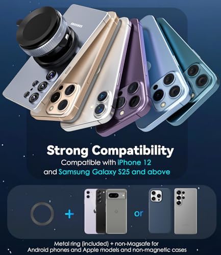 CloudValley Magnetic Car Phone Mount, [Compatible with MagSafe] 360° Adjustable Foldable Holder for Dashboard, 80LBS Suction & 2800gf Magnet, Car Accessories for iPhone 16 Pro Max 15 14, Black – Enhanced Compatibility and Speed