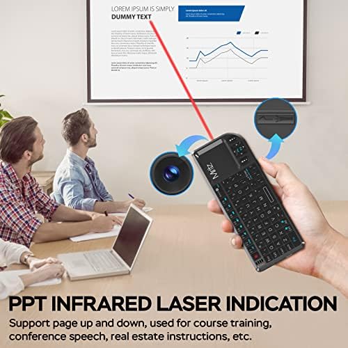 K808 Ultra-Thin Bluetooth Mini Keyboard with Touchpad – Dual Mode Connectivity (Bluetooth 5.1 & 2.4 G) for i Pad, Mac, Windows, Android – Backlit and USB-C Rechargeable – Portable Design for Travel, Office, and Home Use – Effortless Navigation and Enhanced Productivity in Sleek Black