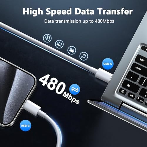 Ultra-Fast Dual Port USB-C i Phone Charger with 10 FT Quick Lightning Cables – High-Efficiency Charging Block for i Phone 14 Pro Max, 13 Pro, 12, 11, XS, XR, 8, SE – Ideal for Home and Travel, 2-Pack for Maximum Convenience and Speed