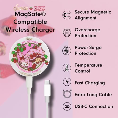 Sonix x Sanrio Hello Kitty & Care Bears Magnetic Mag Safe Charger for i Phone 12-16 Series | 6.5 ft USB-C Fast Wireless Charging Cable | Stylish, Playful, and Efficient Power Solution for Your Device