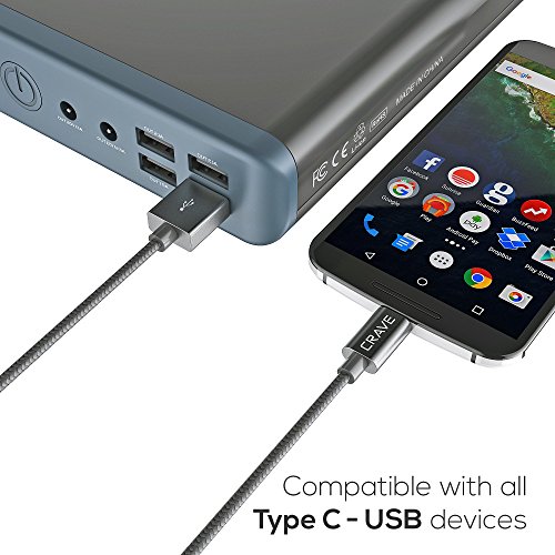 Elevate Your Charging Game with the Crave 3-Foot USB-A to USB-C Cable: Premium Nylon Braided Design for Fast Data Transfer and Universal Compatibility, Stylishly Tangle-Resistant for Home and Office Use, Perfect for All USB-C Devices