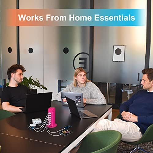 Elevate Your Charging Game with Upoy’s Ultimate USB Power Hub: Multi-Device Charging Station with 5 ft Extension Cord for i Phones, Tablets, and Earbuds – Fast, Efficient Power Adapter for Home and Office Use with Advanced Safety Features