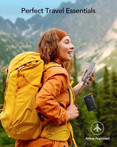 High-Capacity 20000 m Ah Portable Charger with Built-in Cables – 30 W Fast Charging Power Bank Featuring LED Display for i Phone, Samsung, i Pad & Android Devices – Ideal Travel Companion for On-the-Go Charging Solutions