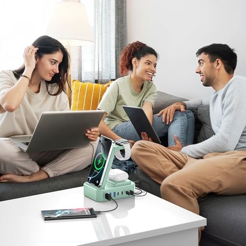 300 W High-Efficiency Charging Hub for Apple Devices – 10-in-1 Wireless Charger Dock with 65 W PD Fast Charging for i Phone, Mac Book, i Watch & Air Pods – Advanced Ga N III Technology, All-in-One Solution for Optimal Device Management and Clutter Reduction