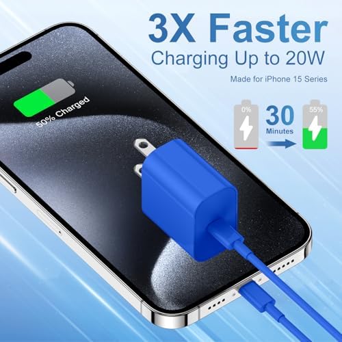 Maximize Your Charging Efficiency with the 20 W USB-C Power Adapter and 10 ft Type C Cable – The Ultimate Fast Charging Solution for i Phone 16, 15 Pro Max, and i Pad Featuring Advanced Safety Mechanisms for Secure On-the-Go Power Management and Unrivaled Compatibility