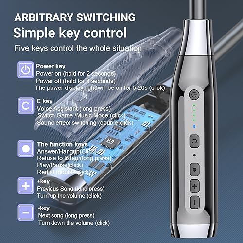 Ultimate Bluetooth Neckband Headphones with 100-Hour Playtime – Waterproof Wireless Earbuds Featuring Heavy Bass Noise Reduction and Built-in Microphone for Seamless Hands-Free Calling – Perfect for Workouts and All-Day Comfort – Enhanced Device Compatibility for Unmatched Audio Experience