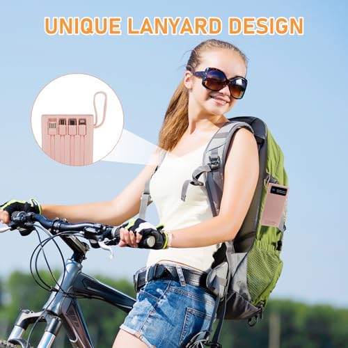 Ultimate 10,000 m Ah Portable Charger with Built-In Cables & LED Display – Fast Charging Power Bank for i Phone, Samsung & More – Essential Travel Companion with Integrated LED Lamp for On-the-Go Power Solutions