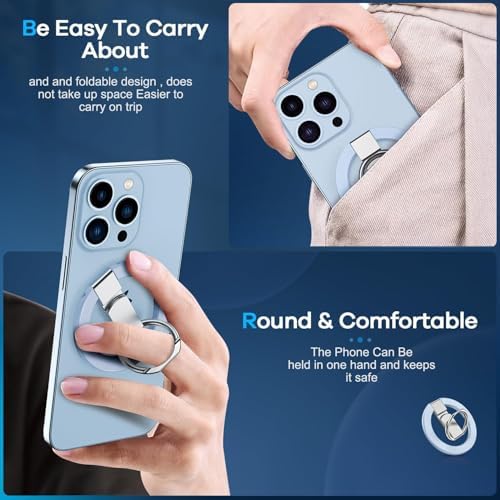 Innovative Purple Foldable Magnetic Finger Loop Kickstand – Ultra-Durable Non-Slip Ring Holder for Smartphones with 360-Degree Rotation, Ergonomic Comfort, and Universal Compatibility for i Phones and More