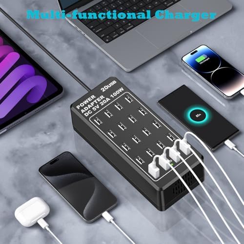 50 W High-Speed USB Charging Station with 12 Type-C Ports – Ultimate Multi-Device Power Hub for i Phone 13/14/15/16, Tablets, Smartwatches, and More – Fast, Efficient, and Safe Charging Solution for Home, Office, and Travel
