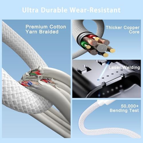 Ultra-Fast 100 W USB-C Power Adapter for Mac Book Pro & Air – Compact Foldable Charger with 6.6 ft Cable – Efficient Rapid Charging for All USB-C Devices – Intelligent Safety Features for Travel & Everyday Use