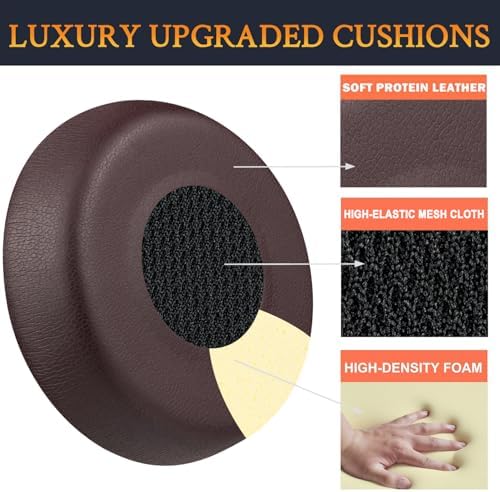 Upgrade Your Jabra Evolve 75 Experience with SOULWIT Replacement Earpads – Luxurious Soft Protein Leather and High-Density Noise Isolation Foam in Elegant Burgundy – Engineered for Maximum Comfort and Superior Sound Clarity