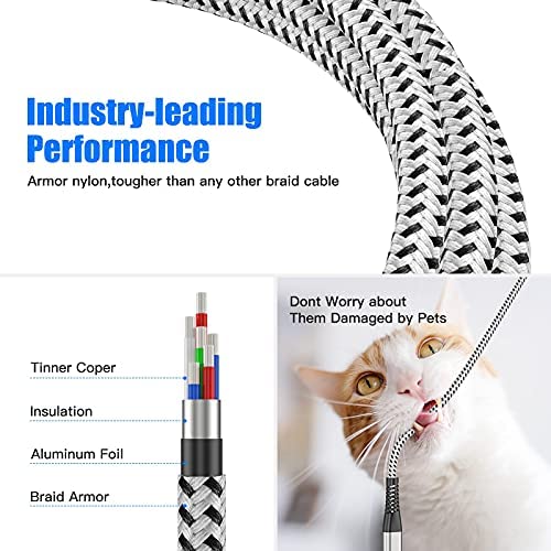 Apple MFi Certified 2-Pack i Phone Fast Charging Cables – 6 ft USB Type C to Lightning with USB C Female to USB A Male Adapter and Keychain – Ultimate Durability and Speed for i Phone 14/13/12 Pro Max/Mini/X/Xs/Xr Accessories