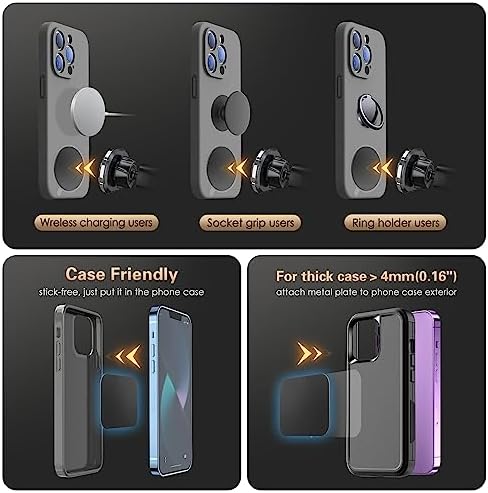 Volport Advanced Magnetic Phone Mount for Automotive Use – Heavy-Duty Vent & Dashboard Holder Compatible with Mercedes Benz and Mini Cooper – Securely Stabilizes i Phone, Samsung Devices & Tablets with Superior Magnet Technology – Effortless Installation for Safe, Hands-Free Navigation and Entertainment