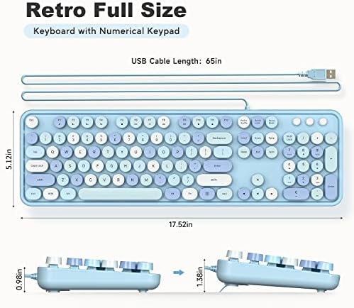 Illuminate Your Workspace with the Large Print Backlit Keyboard – Ergonomic USB Wired Multimedia Keyboard with Rainbow LED Lighting for Enhanced Comfort and Visibility on Windows PCs & Laptops