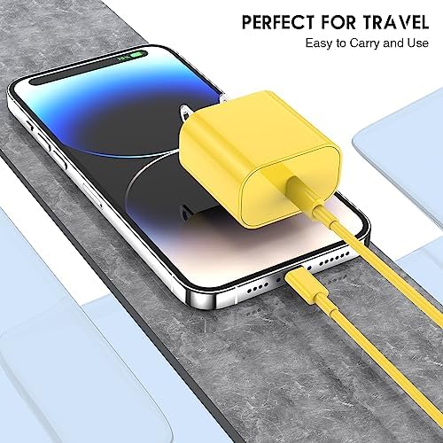 Ultra-Fast 20 W i Phone Charger with 10 ft USB C to Lightning Cable – Stylish Pink Fast Charging Block for i Phone 14 Pro Max, 13, 12, 11, XS, SE, i Pads & Air Pods – Unmatched Compatibility & Durability for On-the-Go Power