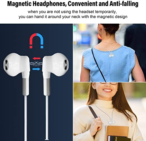 Hmusic Premium USB C Earbuds with Magnetic Convenience – In-Ear Wired Headphones Featuring Built-in Mic and Volume Control for Samsung Galaxy, Google Pixel, Xiaomi Smartphones – Unmatched Sound Clarity and Effortless Comfort for On-the-Go Listening