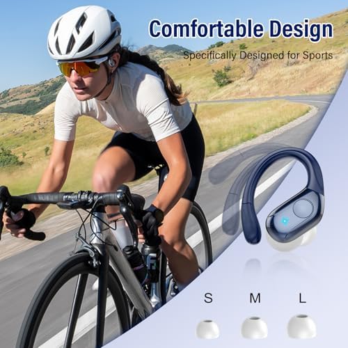 Advanced Bluetooth 5.4 Wireless Earbuds with Deep Bass – 75 Hours Playtime, IP7 Waterproof Sports Earphones Featuring Ergonomic Earhooks, LED Battery Display, and 4 ENC Microphones for Enhanced Sound Quality and Clear Calls – Perfect for Fitness Enthusiasts and Music Lovers in Sleek Black